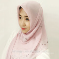 Eid al-Adha musulmán moda voile piedra impreso llanura mujeres bufanda chal hijab